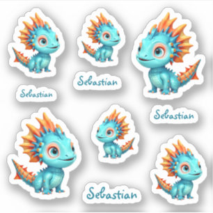 Niedlicher Alien-Drache, türkis -