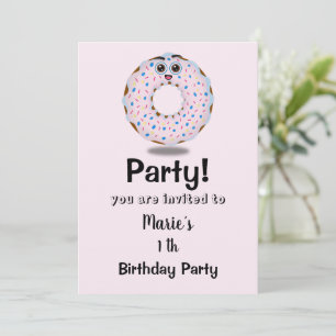 niedlicher Donut erster Geburtstag Einladung  Invitation