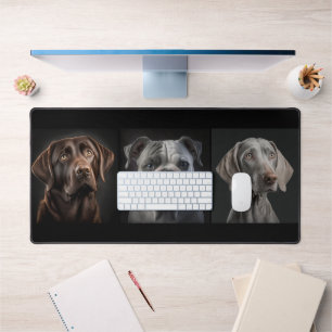 Niedlicher Haustier Hund 3 Foto kundenspezifisch Desk Mat