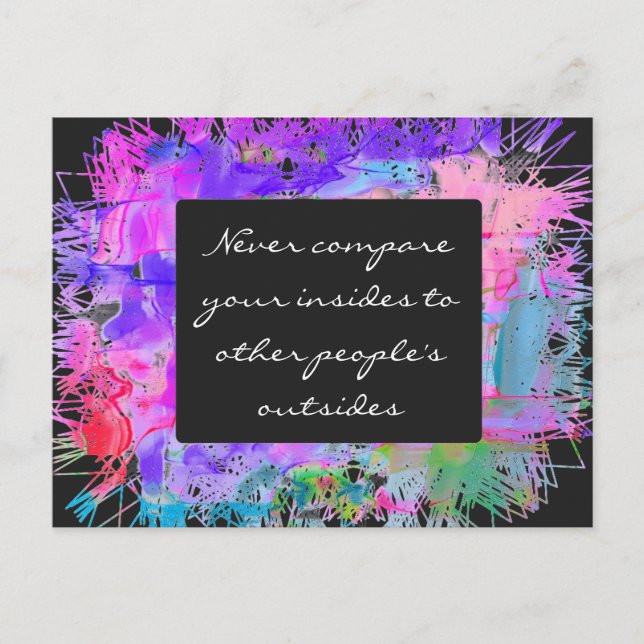 Niemals vergleichen postcard (Front)