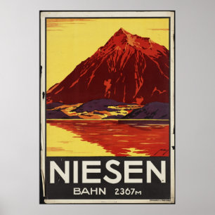 Niesen Bahn Poster Vintage voyage et Imprimés rétr