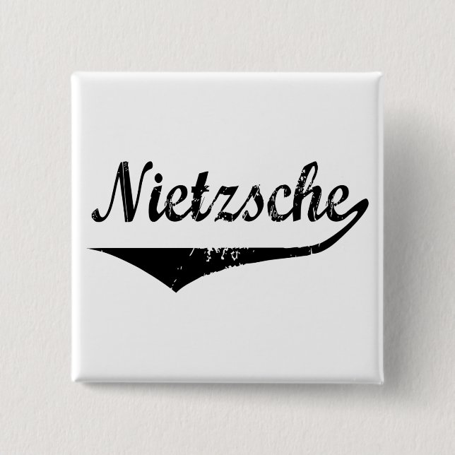 Nietzsche 2 Inch Square Button (Front)