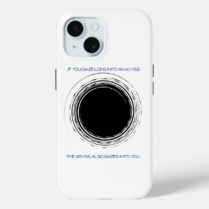 Nietzsche Abyss Quote Minimalist Philosophy iPhone 15 Case