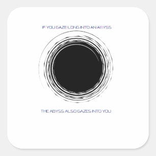 Nietzsche Abyss Quote Minimalist Philosophy Square Sticker
