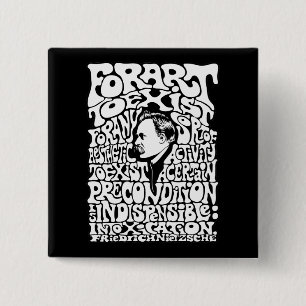 Nietzsche - Art 2 Inch Square Button