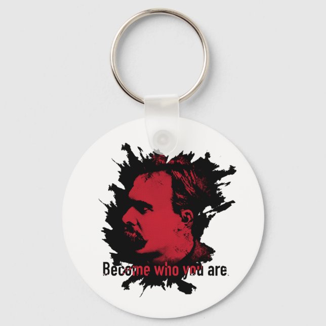 Nietzsche Keychain- Become Who You Are Keychain (Front)