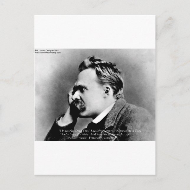 Nietzsche "Pride Vs Memory" Wisdom Quote Gifts/Tee Postcard (Front)