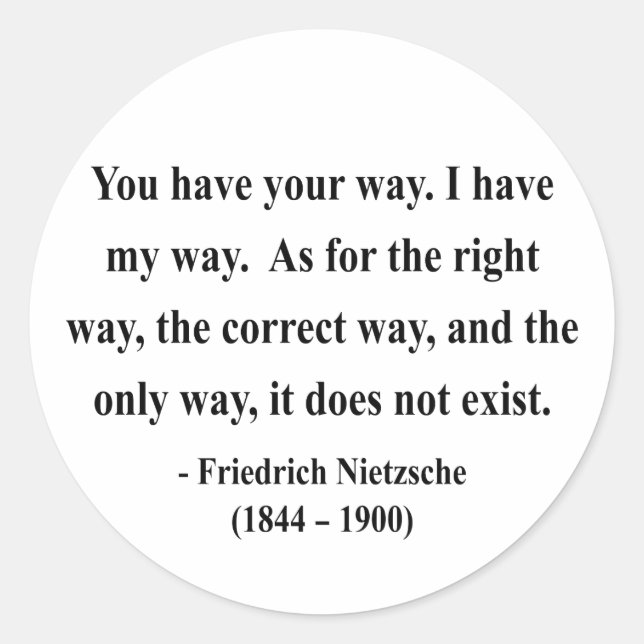 Nietzsche Quote 1a Classic Round Sticker (Front)