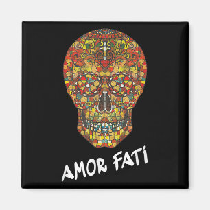 Nietzsche Stoic Quote Philosopher Sugar Skull Amor Magnet