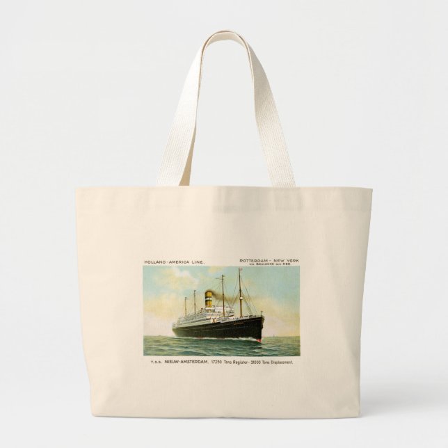 Nieuw Amsterdam of 1906 Large Tote Bag (Front)