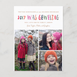 Nieuwjaar 2017 was Geweldig 3 Foto Briefkaart Postcard