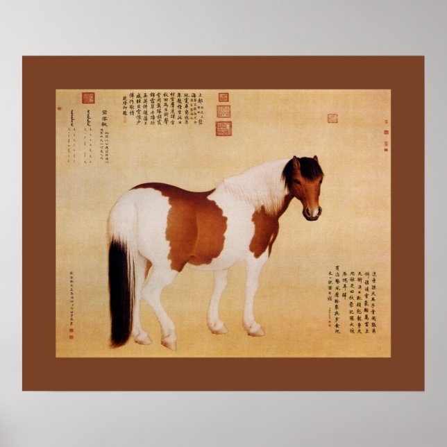 Nieyunshi  ~蹑云驶~Ten Steeds ~Giuseppe Castiglione ~ Poster (Front)