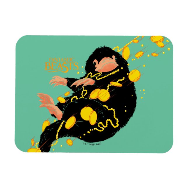 Niffler Floating With Gold Magnet (Horizontal)