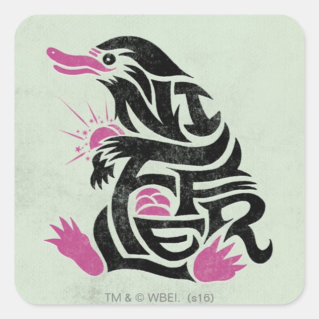 NIFFLER™ Typography Graphic Square Sticker (Front)