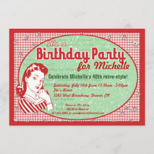 Nifty 50's Birthday Party Invitation