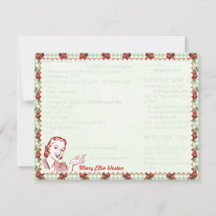 Nifty 50's Cherry Gal Personalized Flat Note Cards