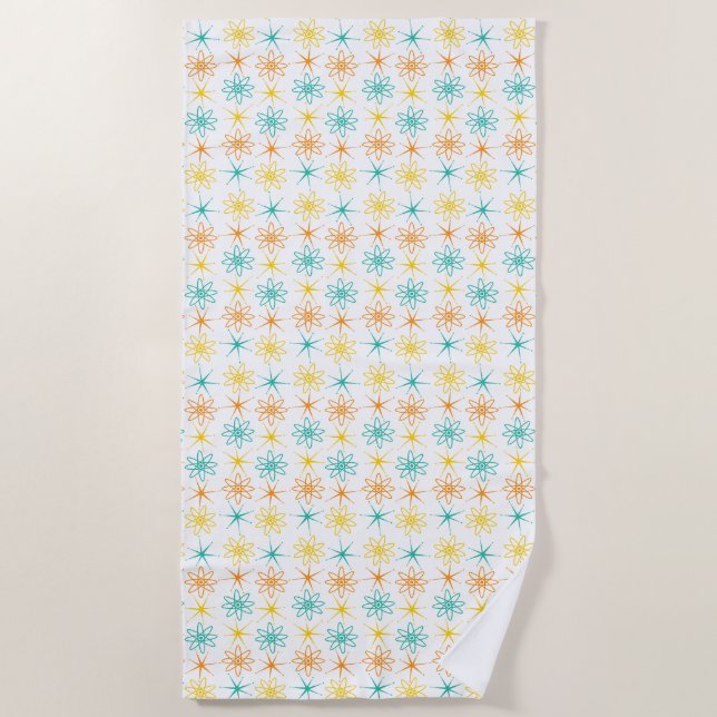 Nifty fifties - atoms and stars beach towel (Front)