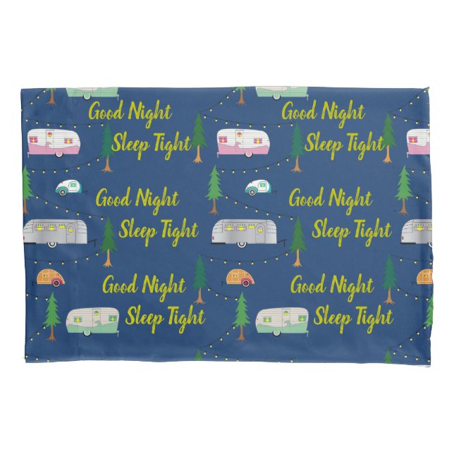 Nifty Fifties Retro Campers Kid's Pillowcase (Front)