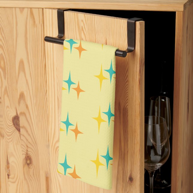 Nifty fifties - triple starburst kitchen towel (Thirds Fold)