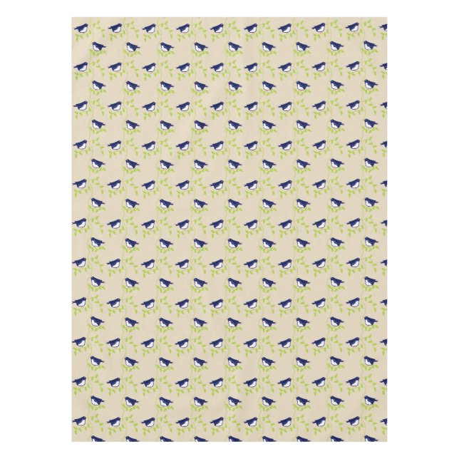 Nifty fifties - two blue birds table cloth (Front)