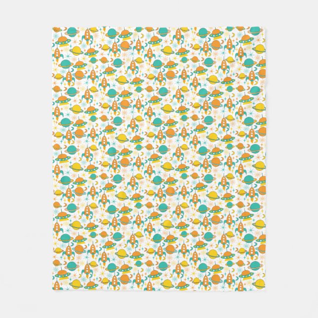 Nifty fiftites space age fleece blanket (Front)