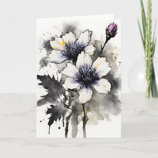 Nigella - Watercolor flowers Card (Front)