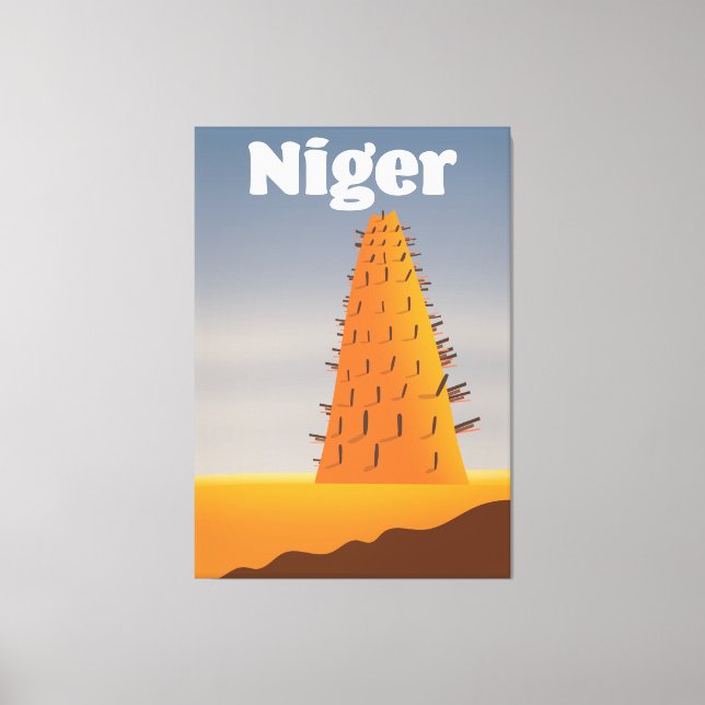 Niger Agadez Mosque travel poster Canvas Print (Front)
