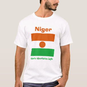 Niger Flag + Map + Text T-Shirt