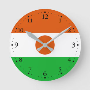 Niger Flag Round Clock