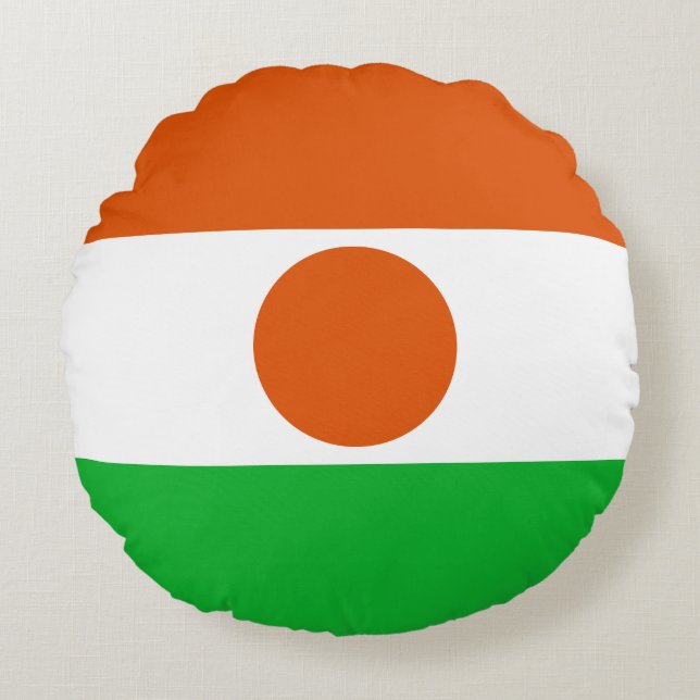Niger Flag Round Pillow (Front)