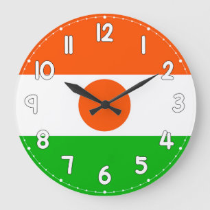 Niger Flag Wall Clock – Patriotic Home & Office De