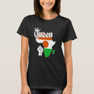 Niger Queen With Nigerien Flag In Africa Map Fist T-Shirt