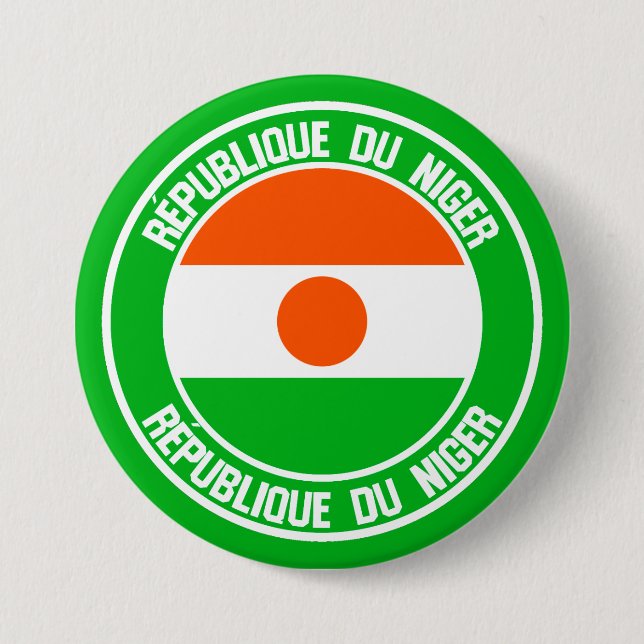 Niger  Round Emblem 3 Inch Round Button (Front)