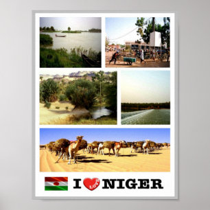 Niger - Waving Flag - Poster
