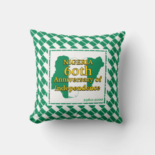 NIGERIA 60th Anniversary Independence Nigerian Throw Pillow