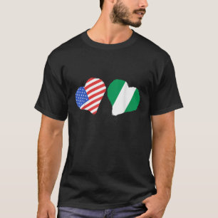 Nigeria America Nigerian Roots USA Flag Nigerian P T-Shirt