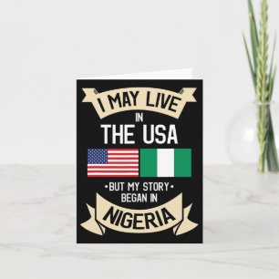 Nigeria American Flag Usa Nigerian Roots Gifts For Card
