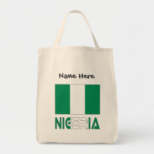 Nigeria and Nigerian Flag Personalized  Tote Bag