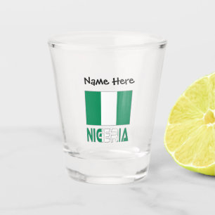 Nigeria and Nigerian Flag with Your Name Shot Glas Glass