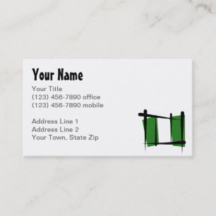 Nigeria Brush Flag Business Card