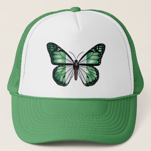 Nigeria butterfly monarch flag trucker hat (Front)