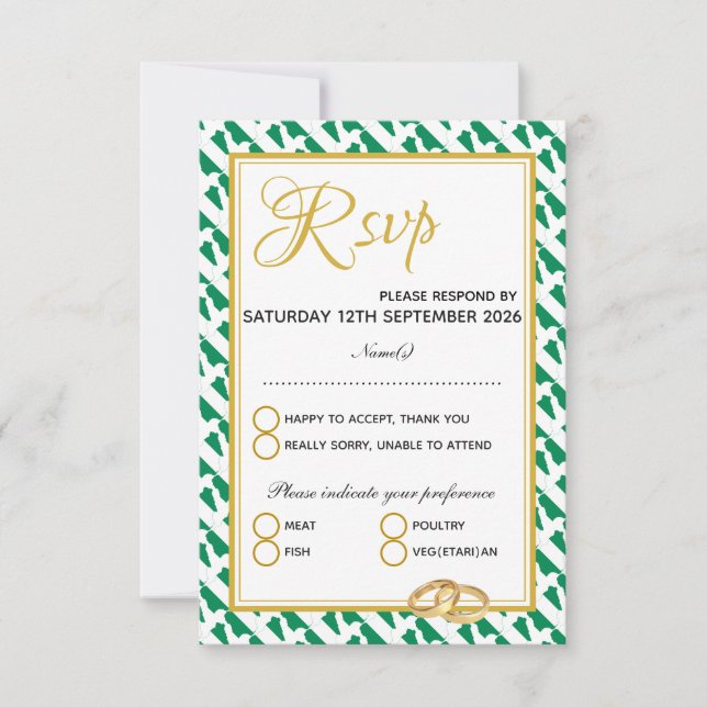 NIGERIA Christian Scripture Naija Wedding RSVP Card (Front)
