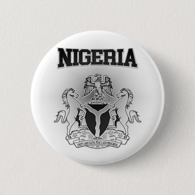 Nigeria Coat of Arms 2 Inch Round Button (Front)
