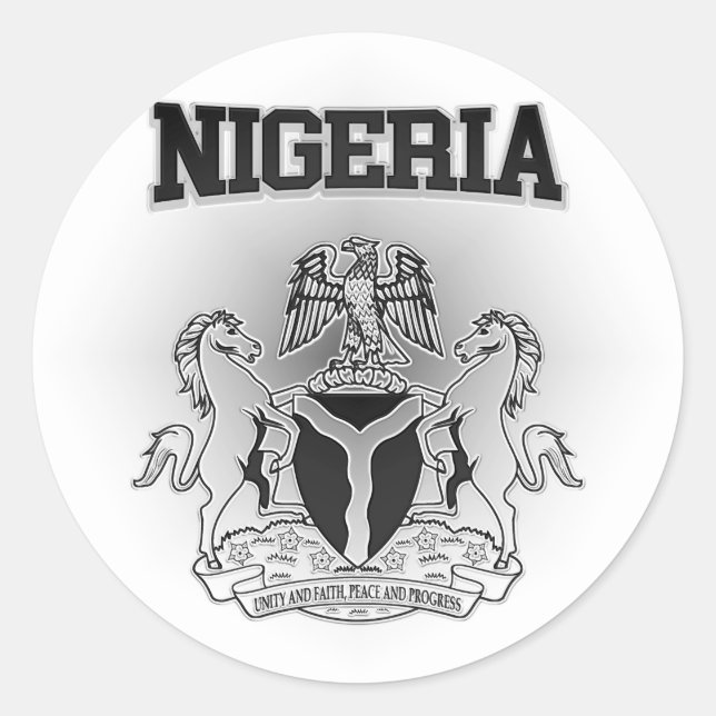 Nigeria Coat of Arms Classic Round Sticker (Front)