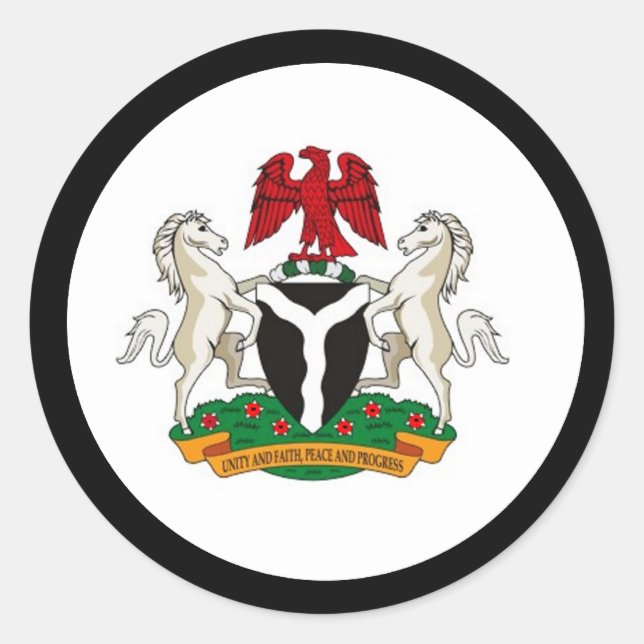 Nigeria Coat of Arms Classic Round Sticker (Front)