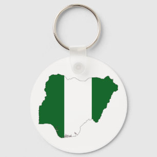 nigeria country flag map shape symbol keychain