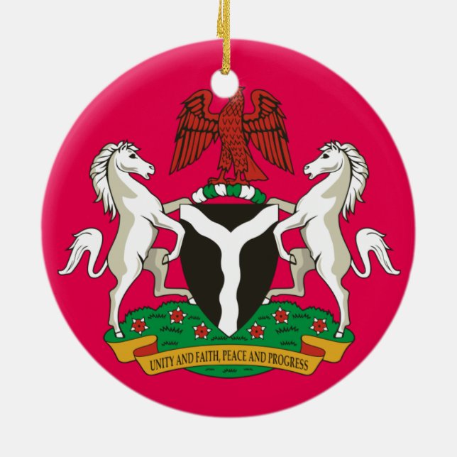 Nigeria- Custom Porcelain Christmas Ornament (Back)