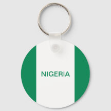 Nigeria Flag Button Keychain