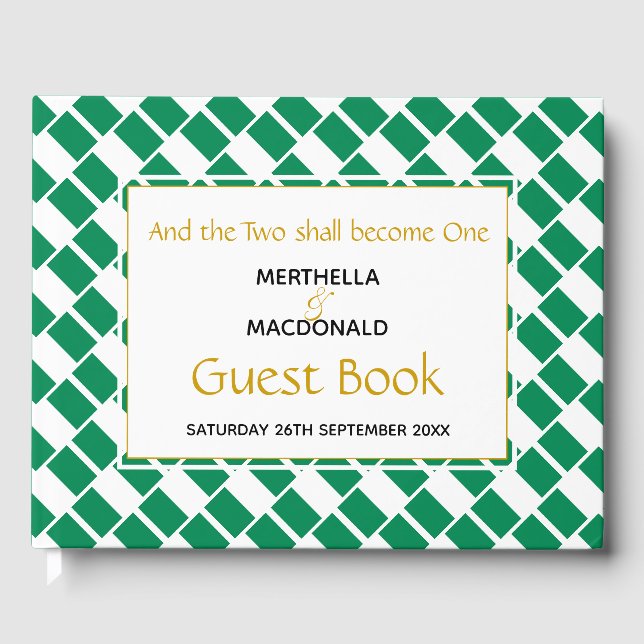 NIGERIA FLAG Christian Scripture Nigerian Wedding Guest Book (Front)