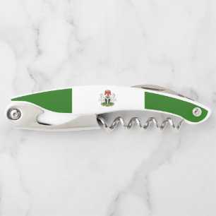 Nigeria flag-coat arms corkscrew
